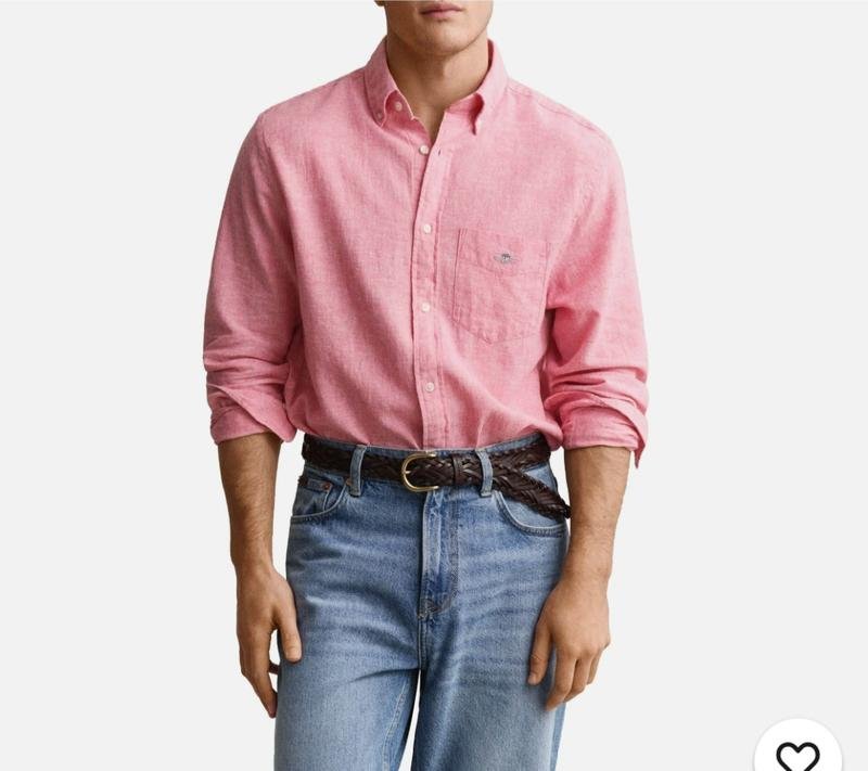 Мужская Gant Рубашка Розовая Хлопок XXL