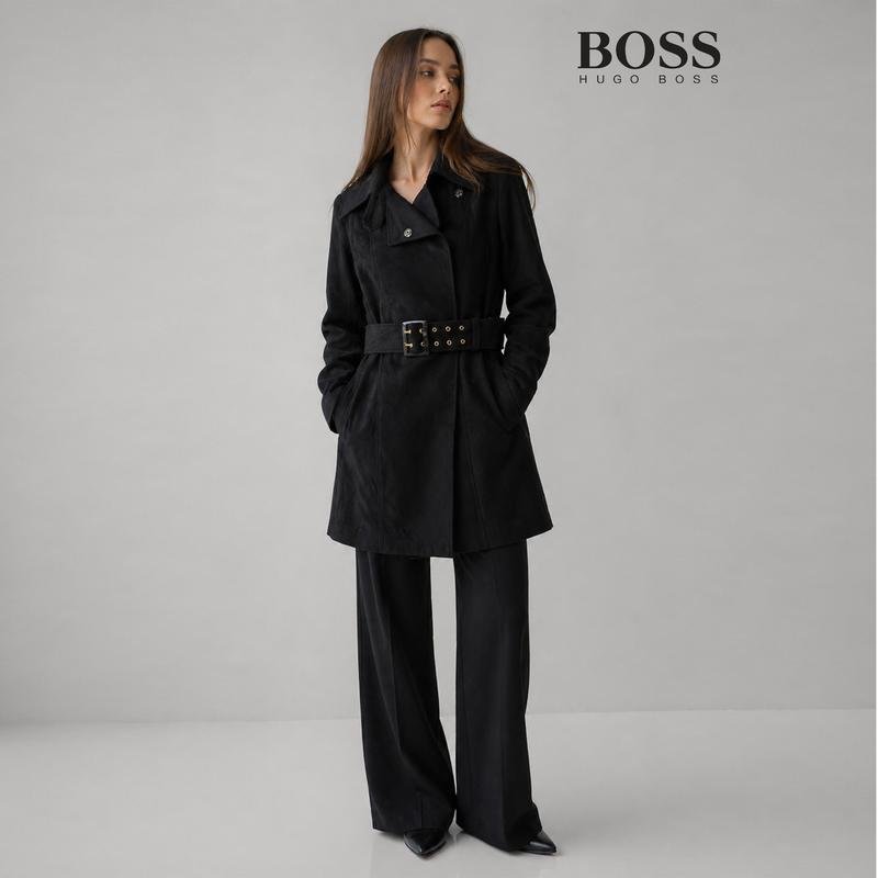 Donna Boss Cappotto Nero Lana XS