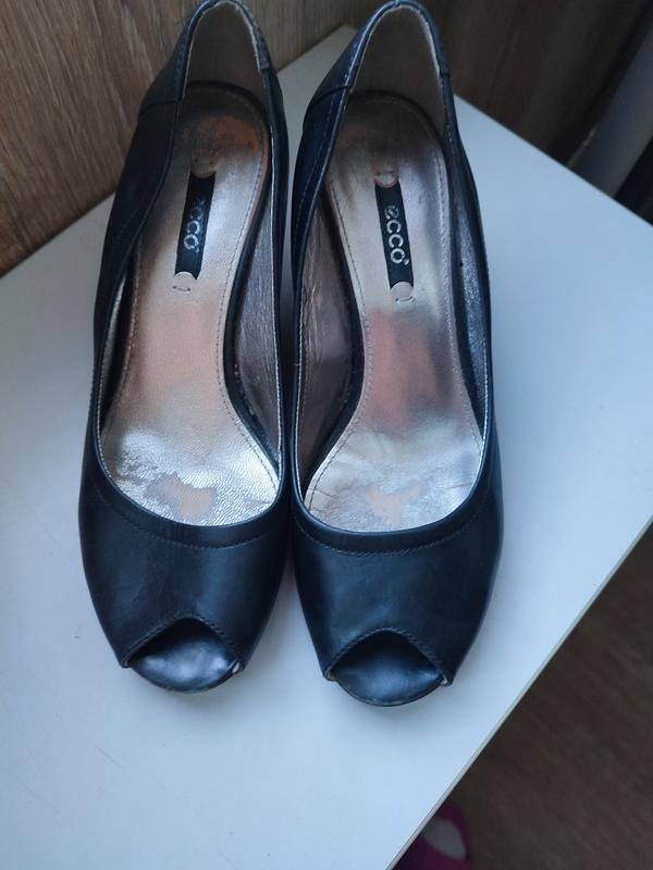 Damen Ecco Absatzschuhe Schwarz Leder 38