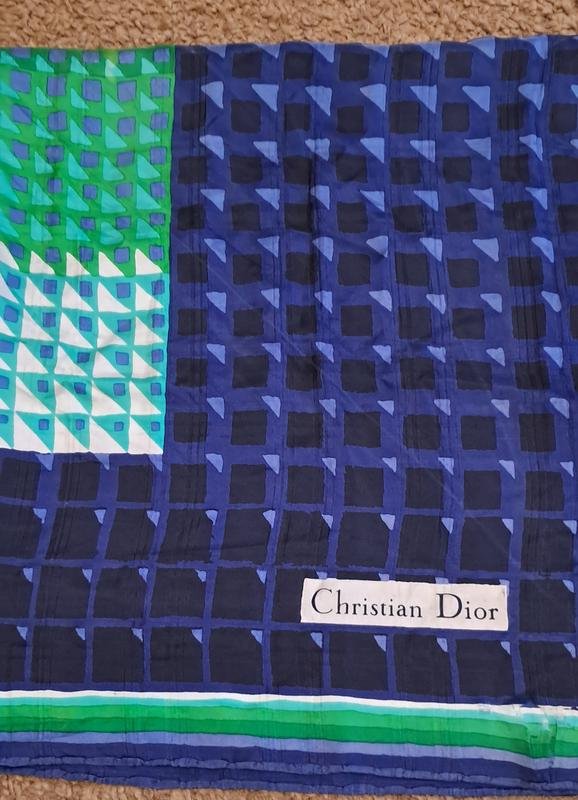 Christian Dior Scarf Green Silk