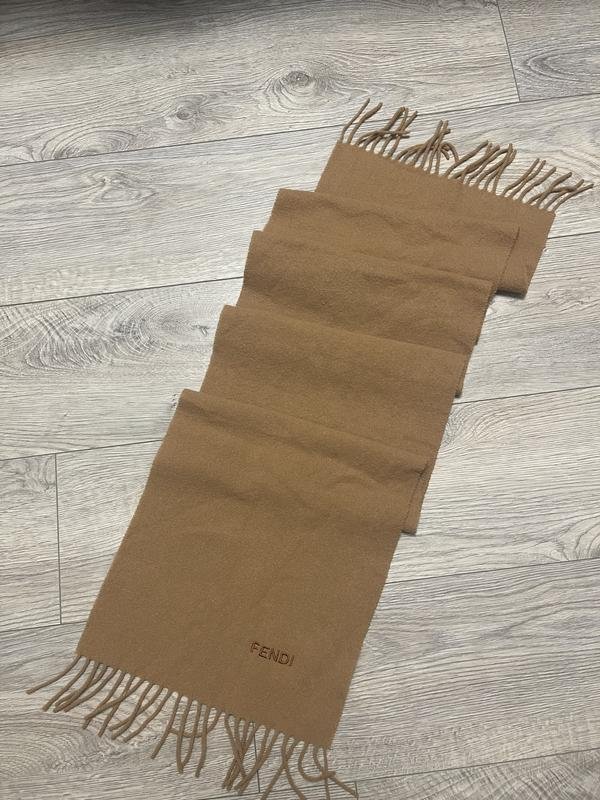 Unisex Fendi Scarf Brown Cashmere