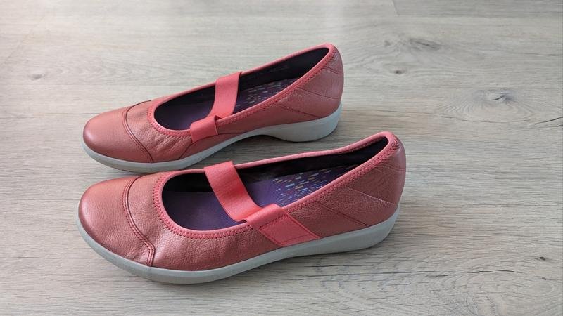 Femme Clarks Mocassins Corail Cuir 41