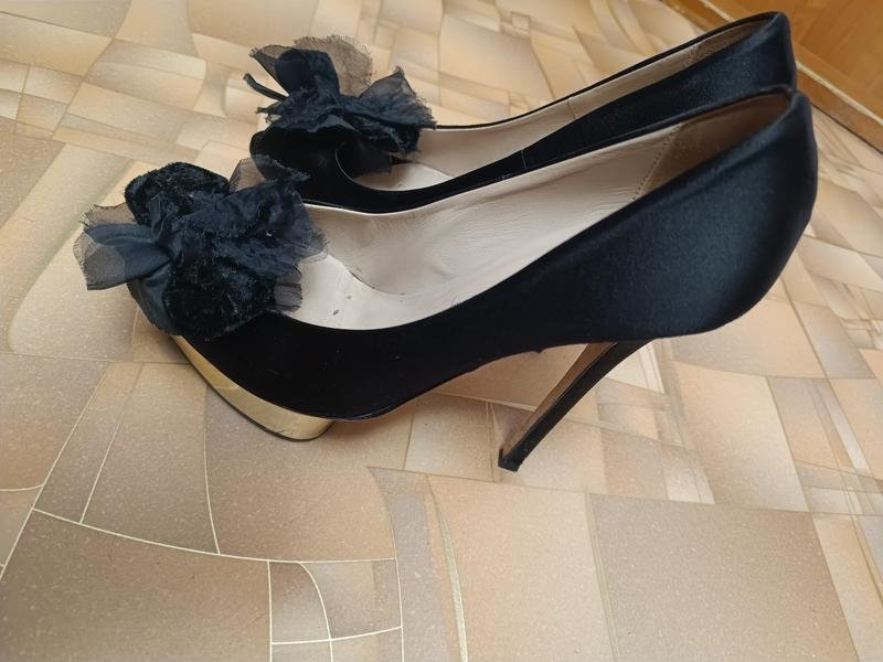 Women Le Silla Heels Black Satin 39