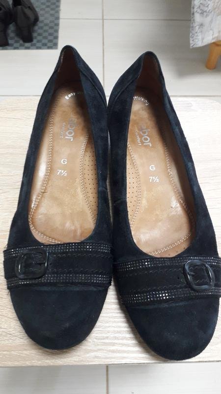 Donna Gabor Tacchi Nero Camoscio 40