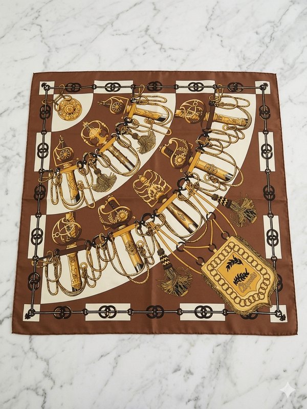 Vintage Schal Weiß Polyester