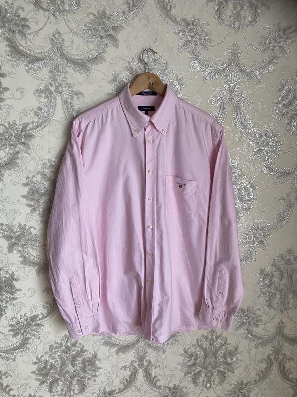 Мужская Gant Рубашка Розовая Хлопок L