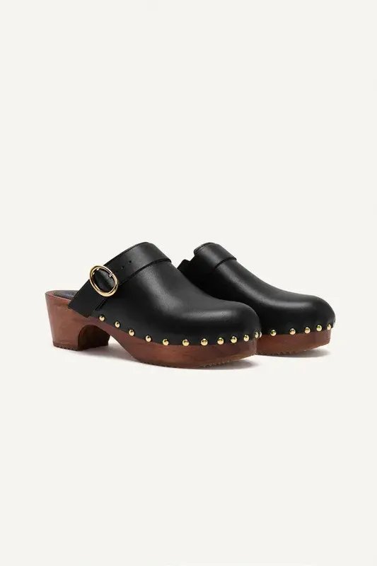 Women Ba&sh Clogs Black Leather 38