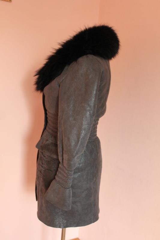 Women Coat Grey Leather 38 / M / 46