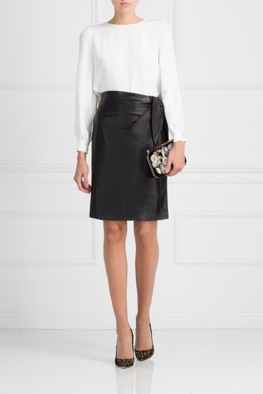 Women Diane Von Furstenberg Skirt Black Leather 36