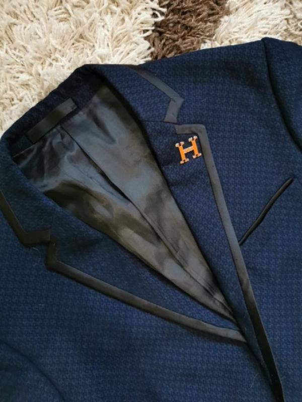 Herren Hermes Sakko Marineblau Wolle L
