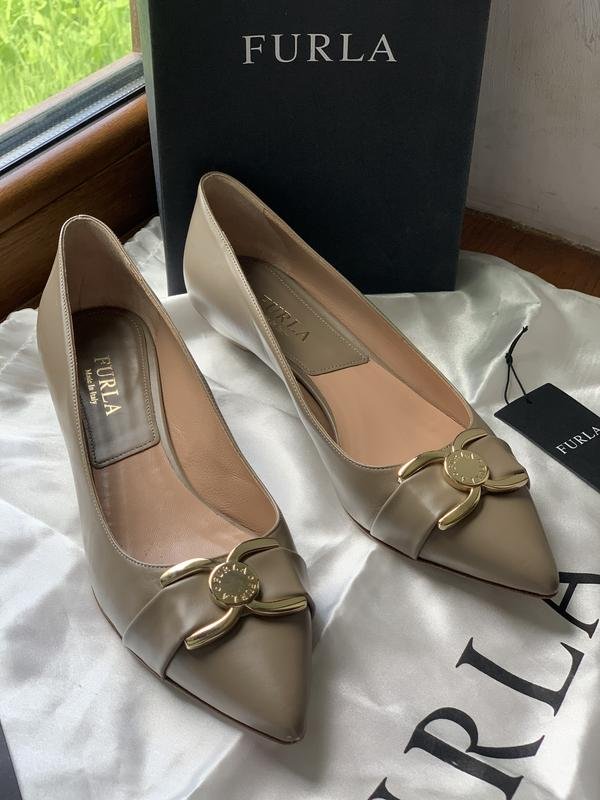 Damen Furla Absatzschuhe Beige Leder 38