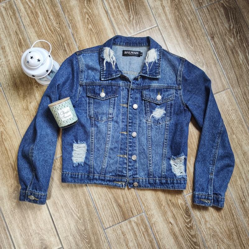 Women Balmain Jacket Navy Denim 36
