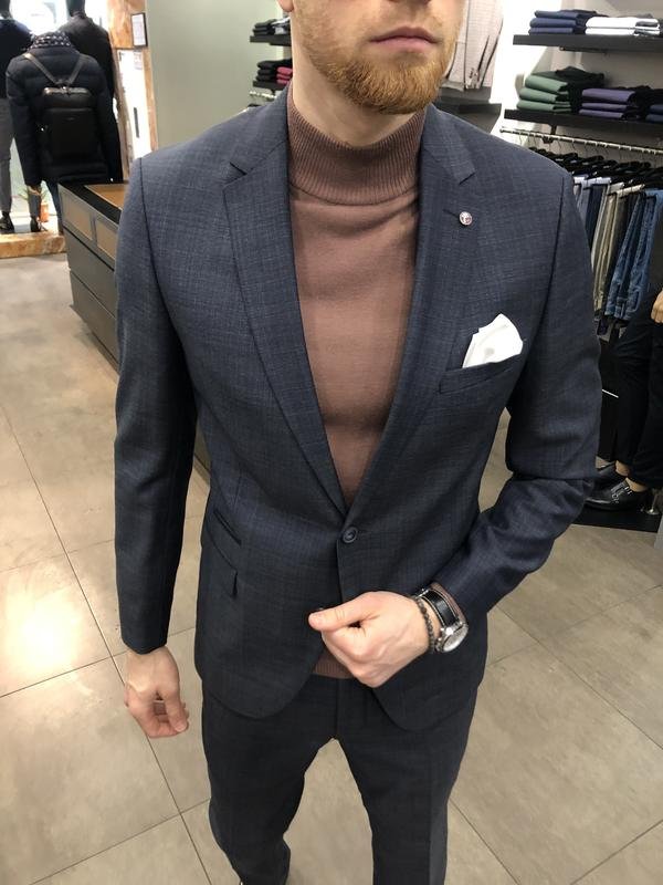 Uomo Cacharel Completo Argento Lana 38 / M / 46