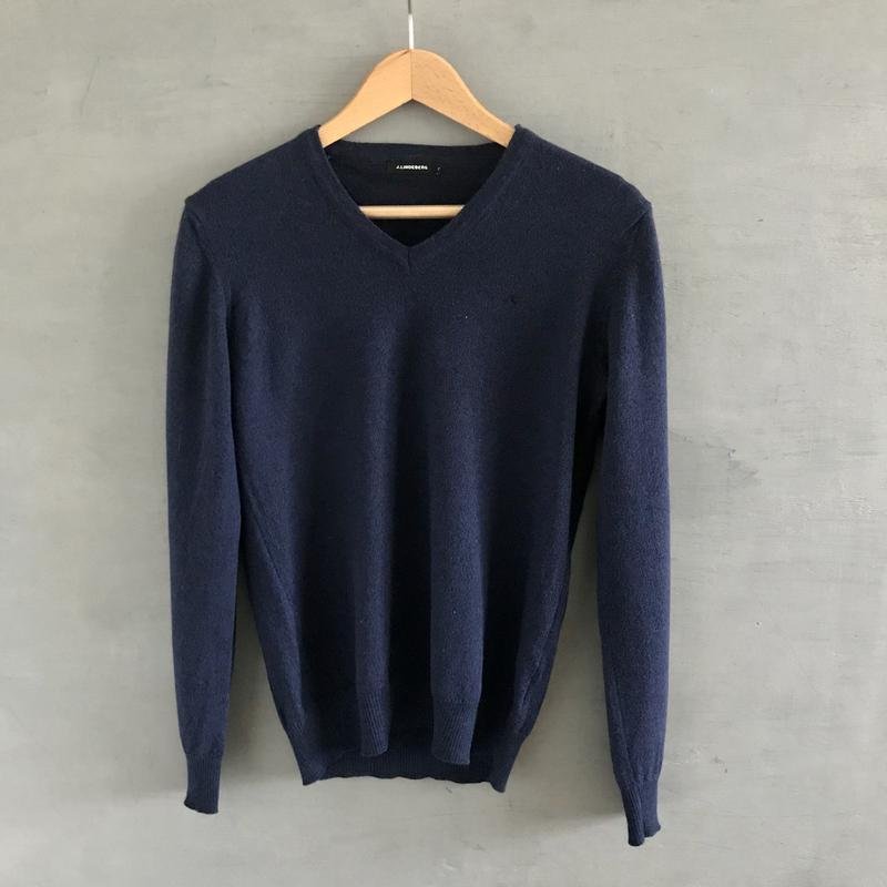 Uomo Lindeberg Maglione Blu Navy Lana 36 / S / 44