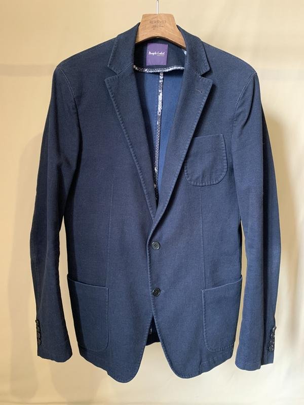 Men Benvenuto Blazer Navy Polyester 38 / M / 46