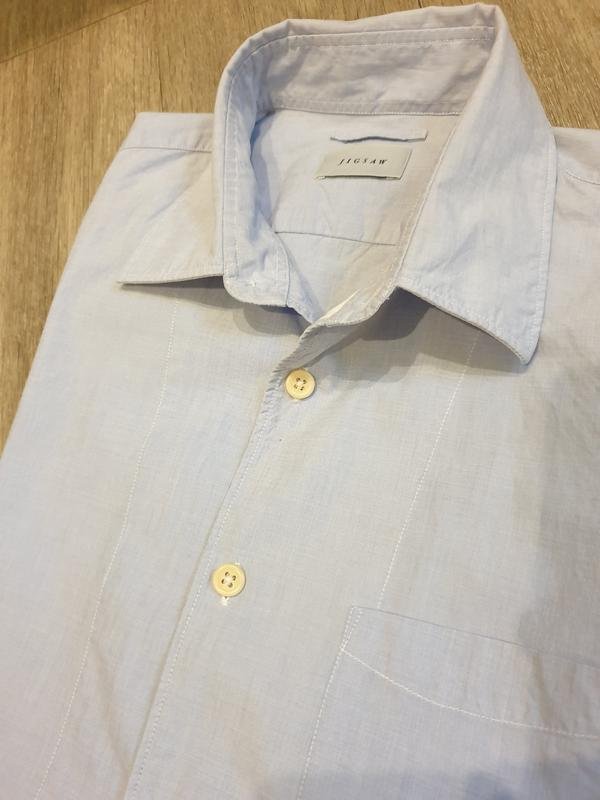 Herren Jigsaw Hemd Blau Baumwolle 38 / M / 46