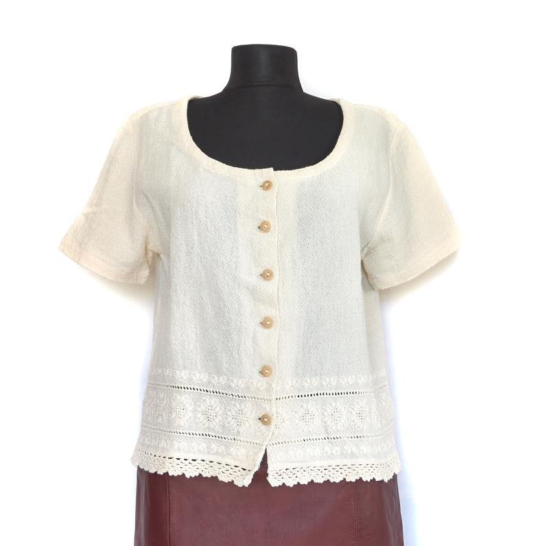 Women Canali Shirt Beige Cotton 40 / L / 48