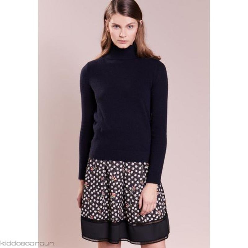 Women Club Monaco Turtleneck Navy Cashmere 34