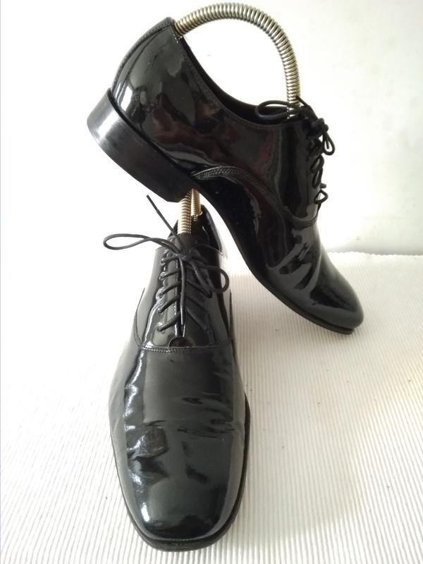 Uomo Barker Scarpe Nere Pelle Verniciata 41