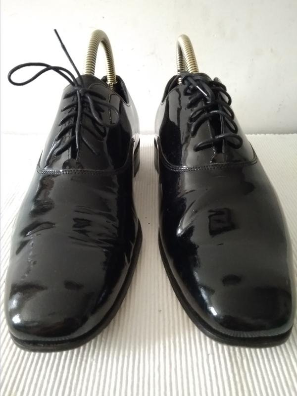 Uomo Barker Scarpe Nere Pelle Verniciata 41