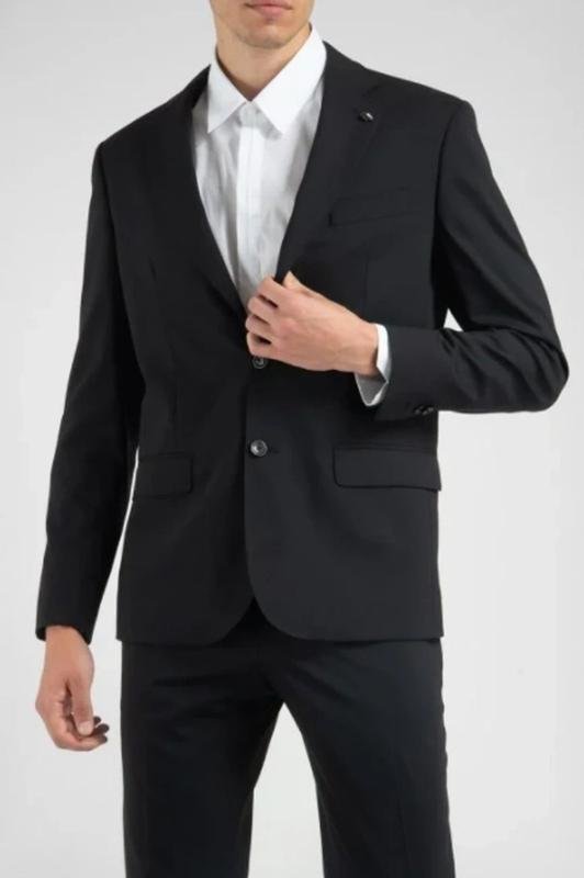 Homme Canali Costume Noir Laine 40 /L / 48