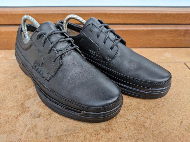 Men Clarks Heels Black Leather 39.5