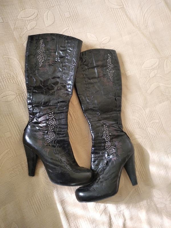Мужские Casadei Сапоги Чёрные Кожа 38