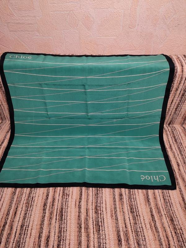 Femme Chloé Écharpe Turquoise Soie
