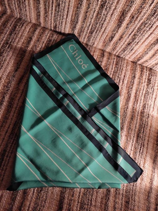 Femme Chloé Écharpe Turquoise Soie