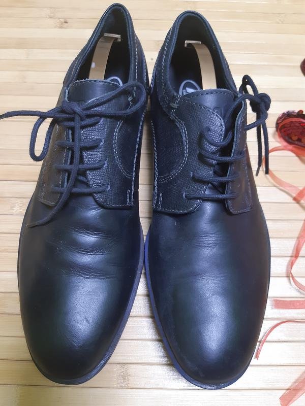 Мужские AMI Туфли Тёмно-синий Кожа 40