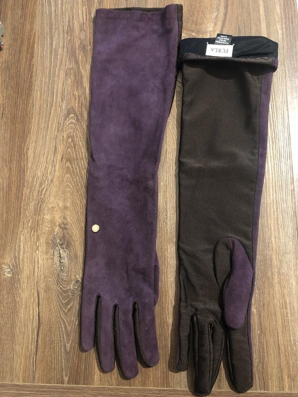 Women Furla Gloves Purple Suede Other