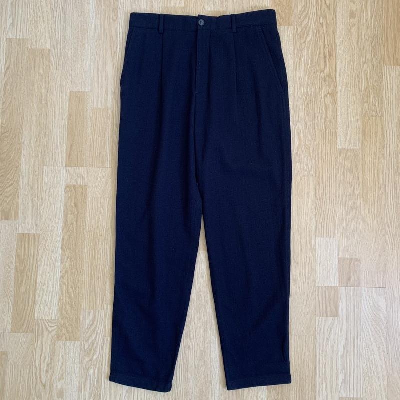 Herren COS Hose Marineblau Wolle 31 / M / 44
