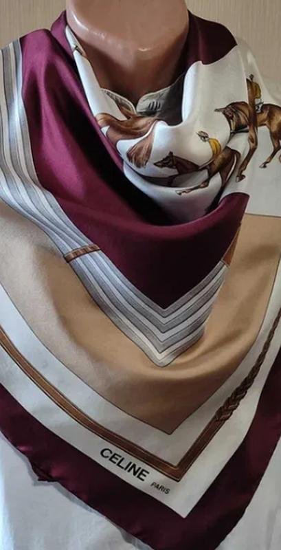 Женский Celine Шарф Бежевый Шелк Один размер