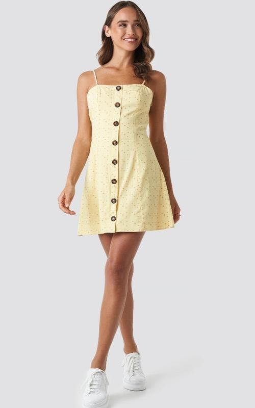 Женский CELINE DION Платье Жёлтый Хлопок 34 / XS /