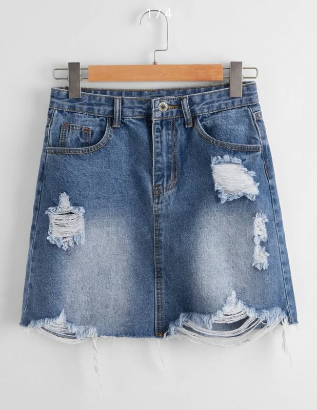 Damen Barker Rock Blau Denim S