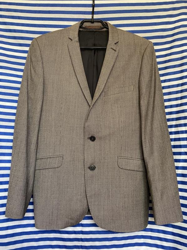 Men Ben Sherman Blazer Grey Wool 36 / S / 44